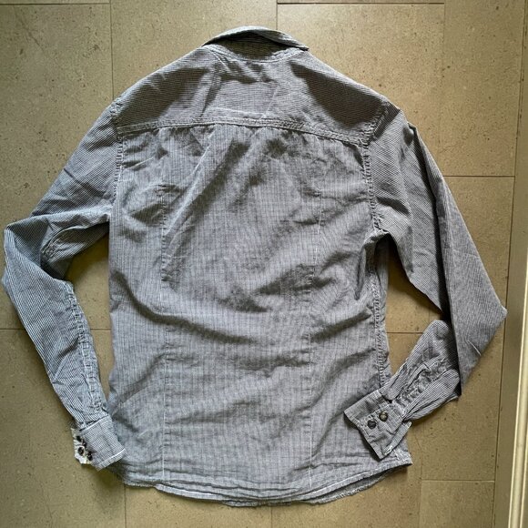 Maison Scotch Woman's Blue/White Cotton Blouse Shirt-Size Small - Picture 3 of 9
